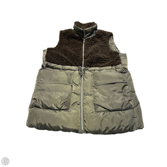 Vest Puffer & Quilted By Tribal In Brown & Green, Size: S