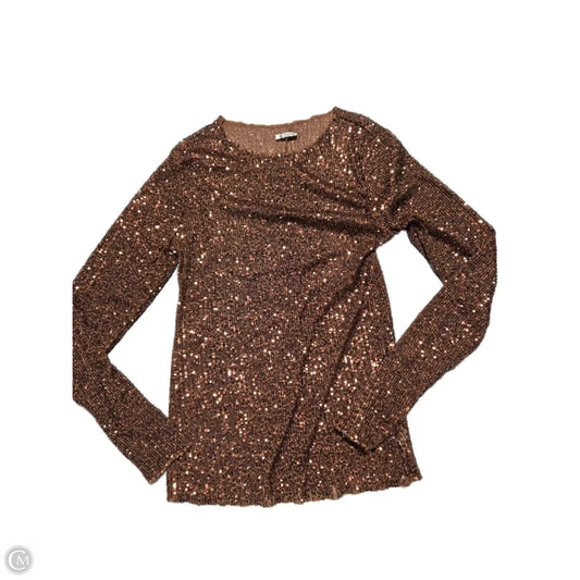 Top Long Sleeve By Free People In Brown, Size: M