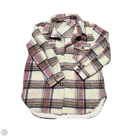 Jacket Shirt By Vervet In Plaid Pattern, Size: L