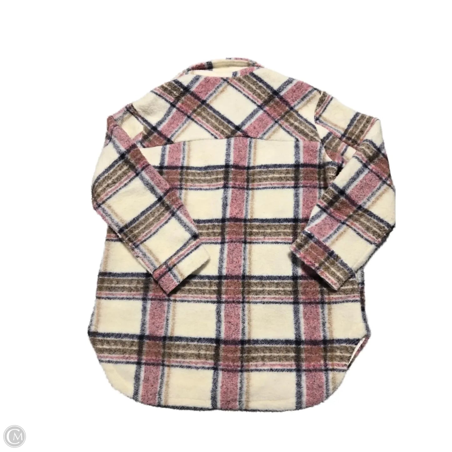 Jacket Shirt By Vervet In Plaid Pattern, Size: L