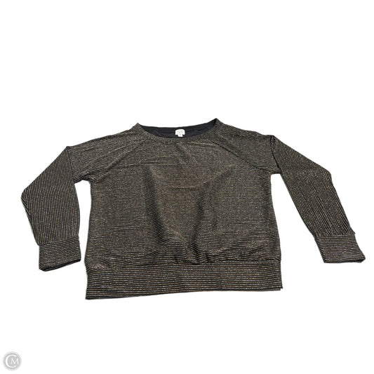 Top Long Sleeve Basic By Peyton Jensen In Black & Gold, Size: M