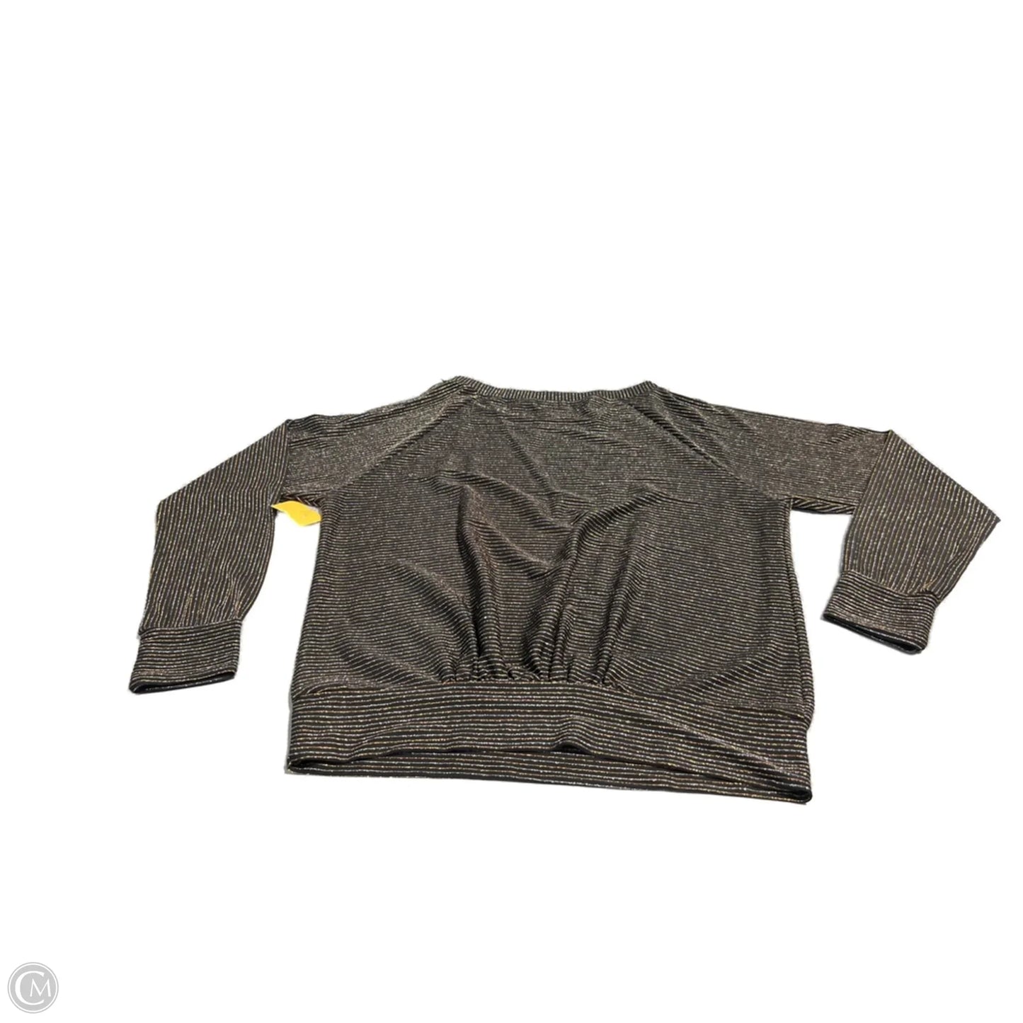 Top Long Sleeve Basic By Peyton Jensen In Black & Gold, Size: M