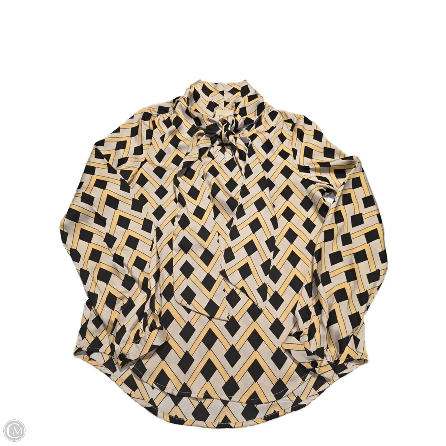 Top Long Sleeve By Elie Tahari In Geometric Pattern, Size: S
