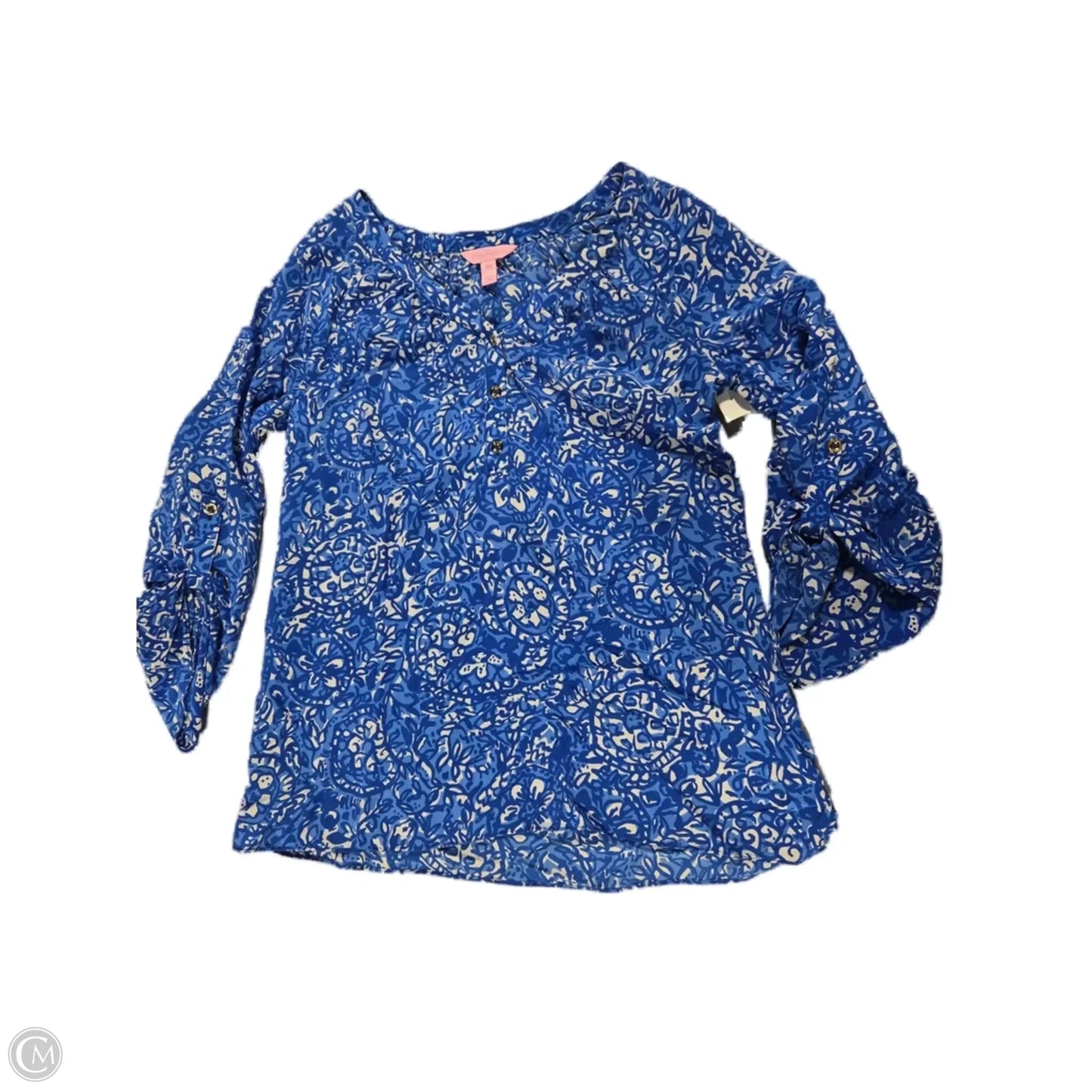 Top 3/4 Sleeve Designer By Lilly Pulitzer In Blue, Size: Xxs