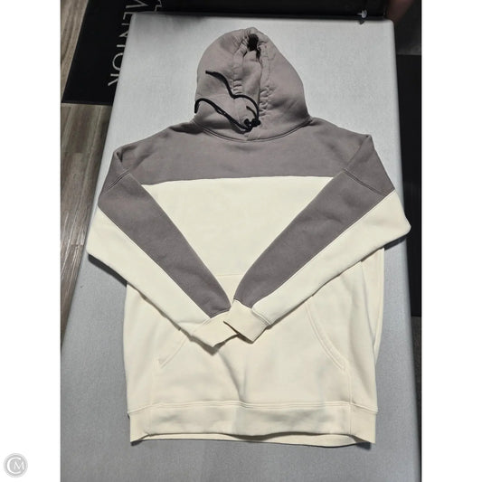 Sweatshirt Hoodie By Mono B In Grey & White, Size: M