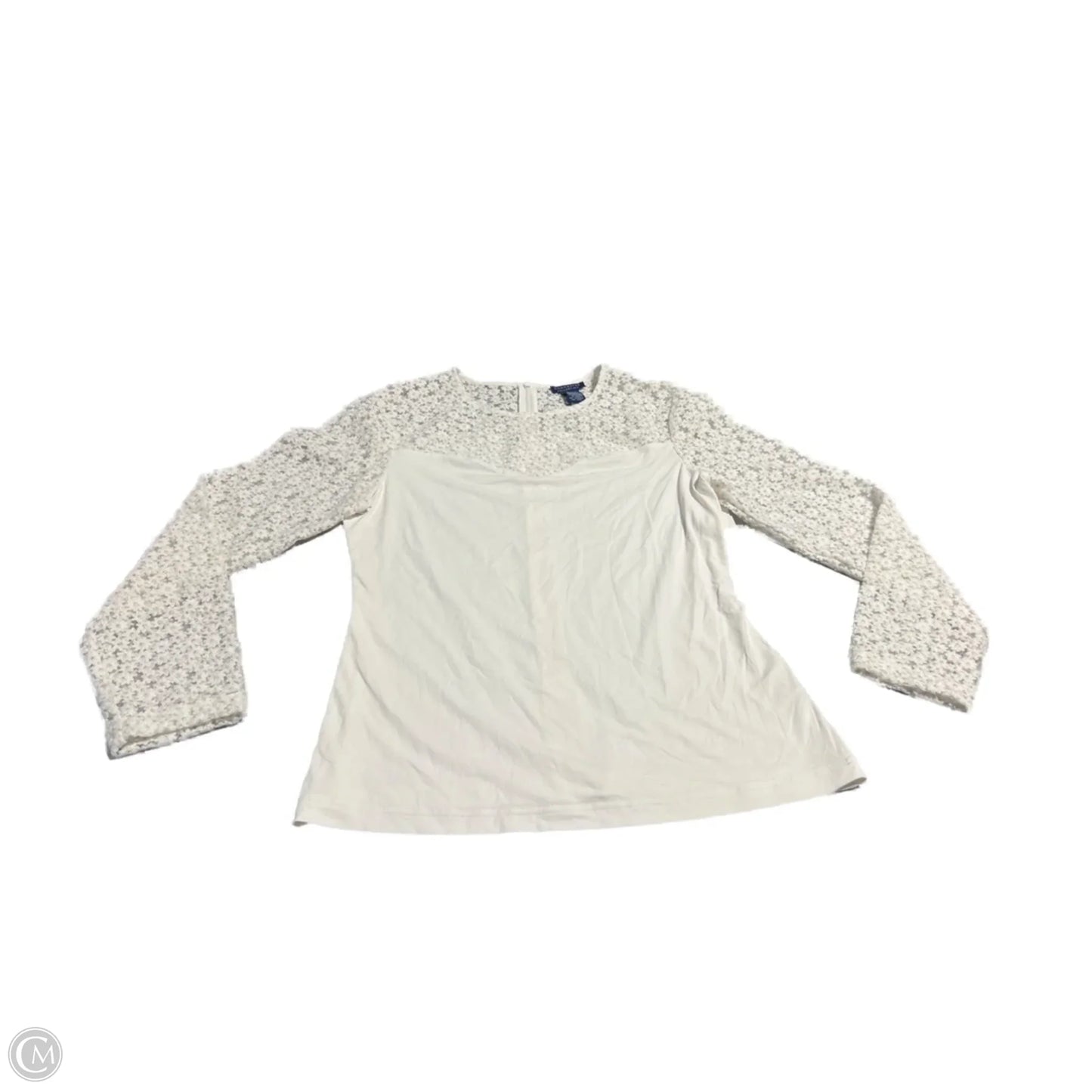 Top Long Sleeve By Doncaster In White, Size: M