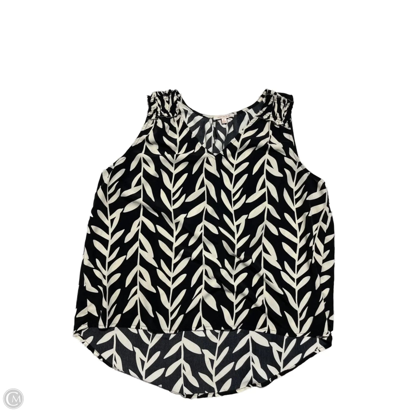 Top Sleeveless By Skies Are Blue In Black & White, Size: Xl