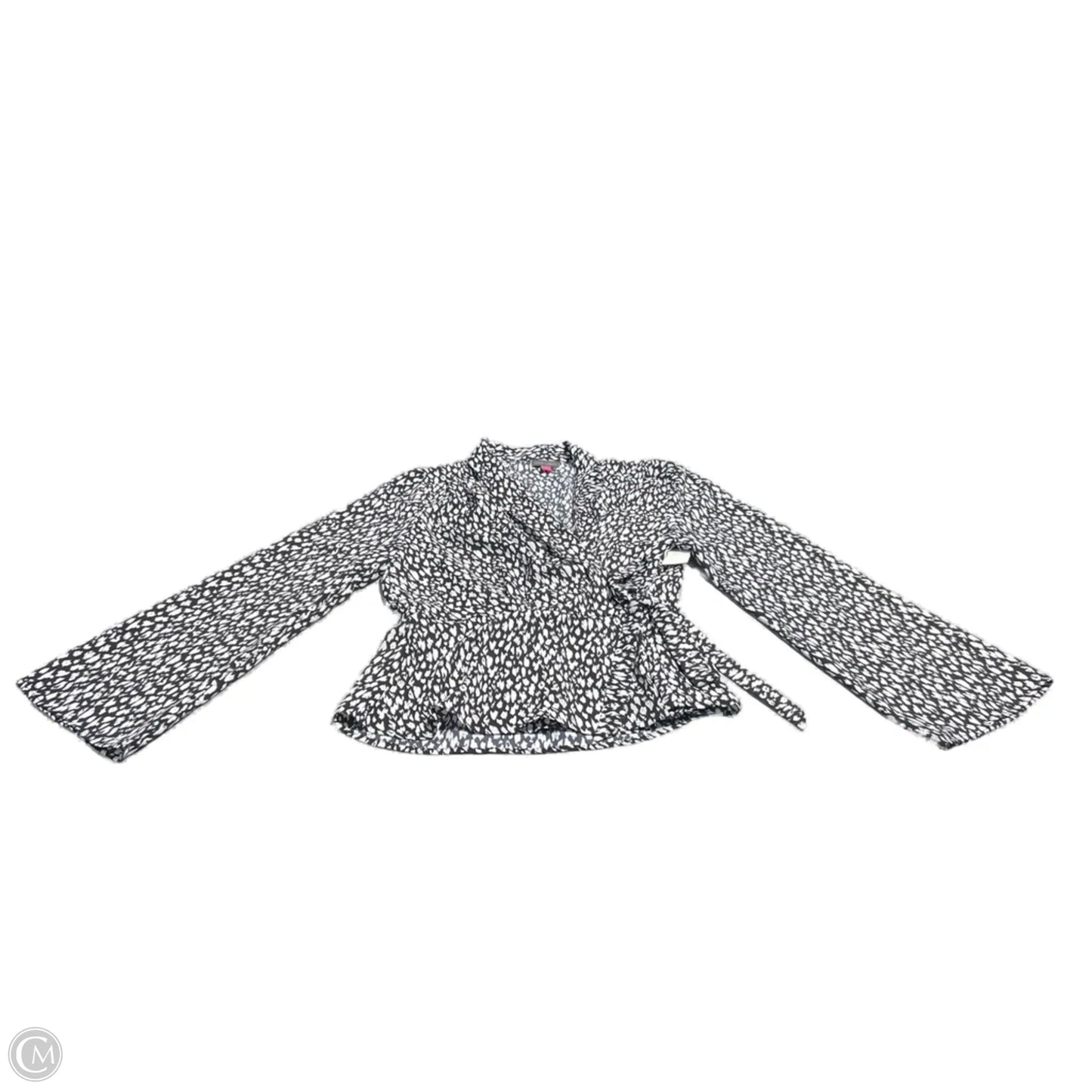 Top Long Sleeve By Vince Camuto In Black & White, Size: S