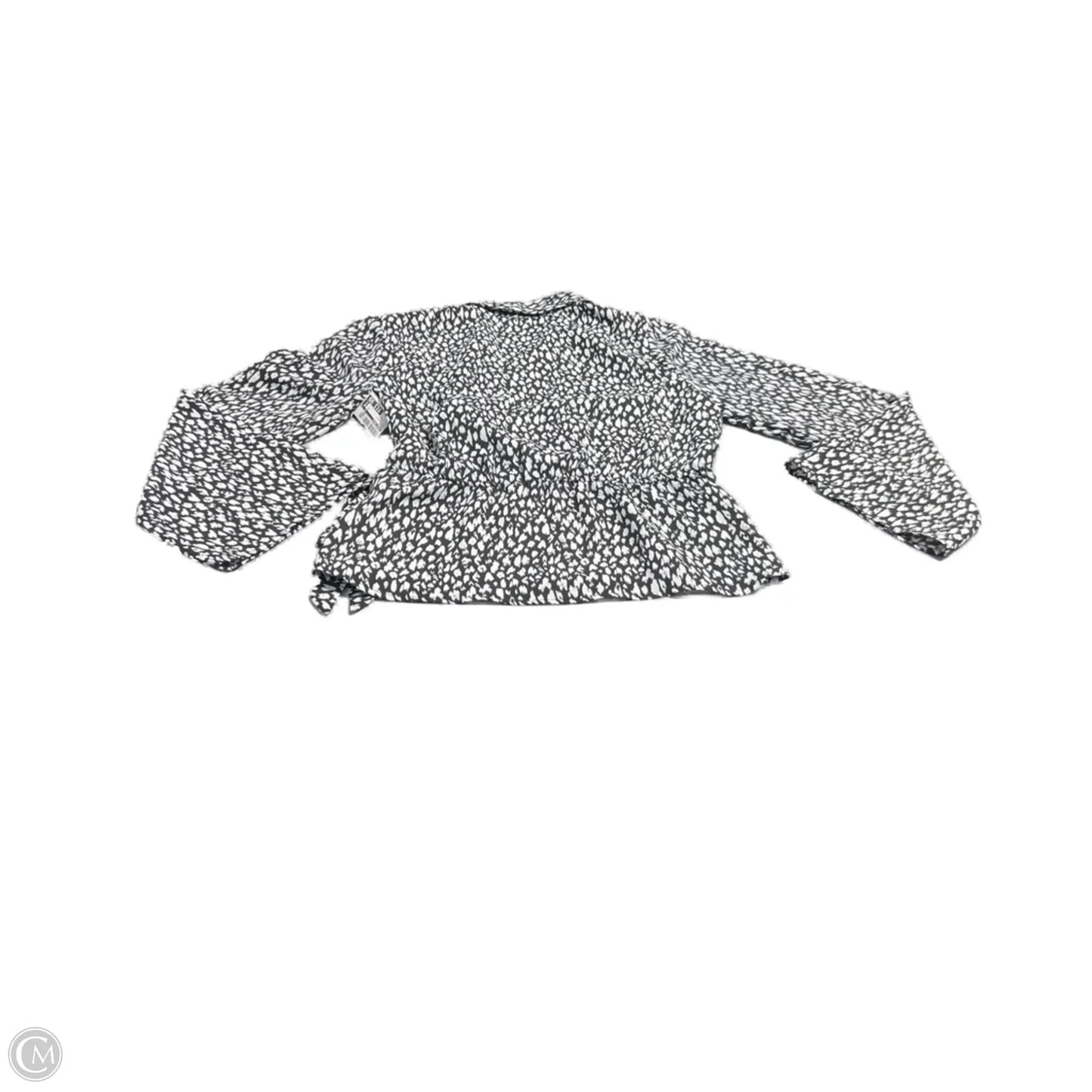 Top Long Sleeve By Vince Camuto In Black & White, Size: S
