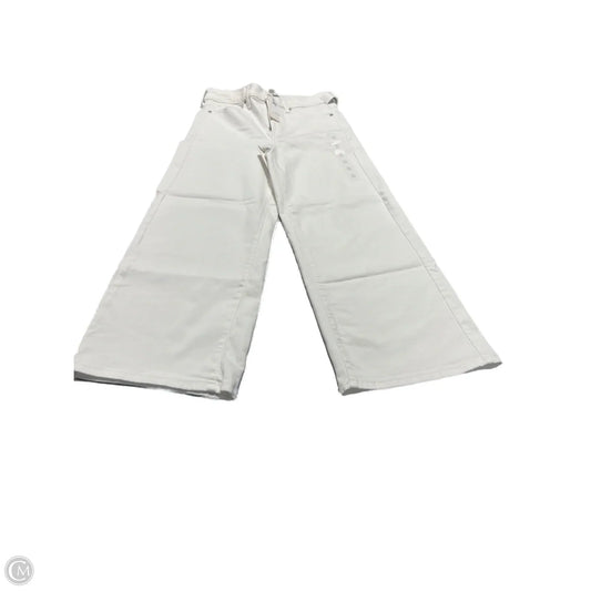 Jeans Wide Leg By Banana Republic In White Denim, Size: 6