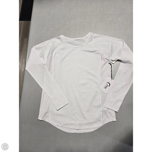 Athletic Top Long Sleeve Crewneck By Zyia In White, Size: S
