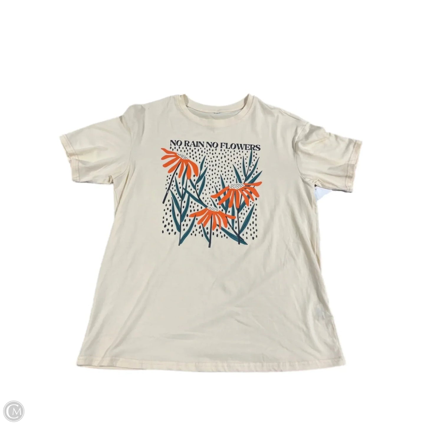 Top Short Sleeve By Cme In Cream, Size: S