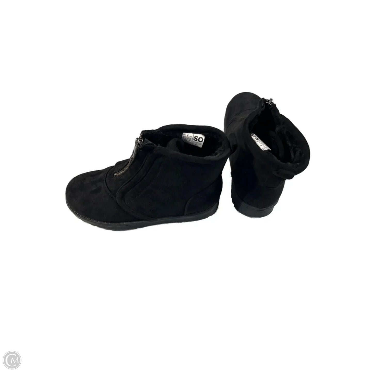 Boots Ankle Flats By So In Black, Size: 6