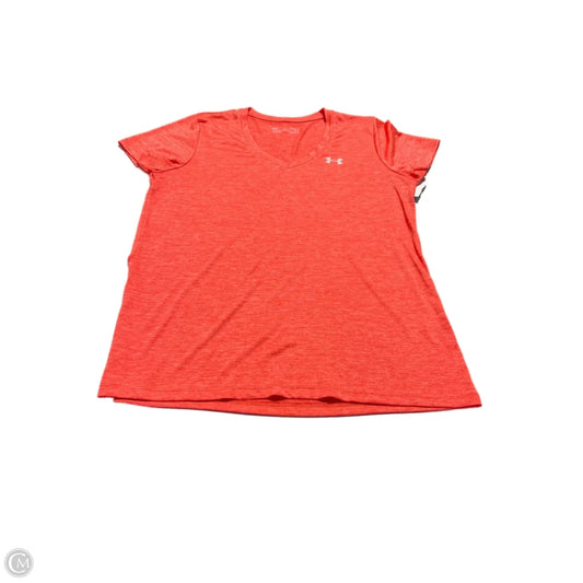 Top Short Sleeve By Under Armour In Orange, Size: L