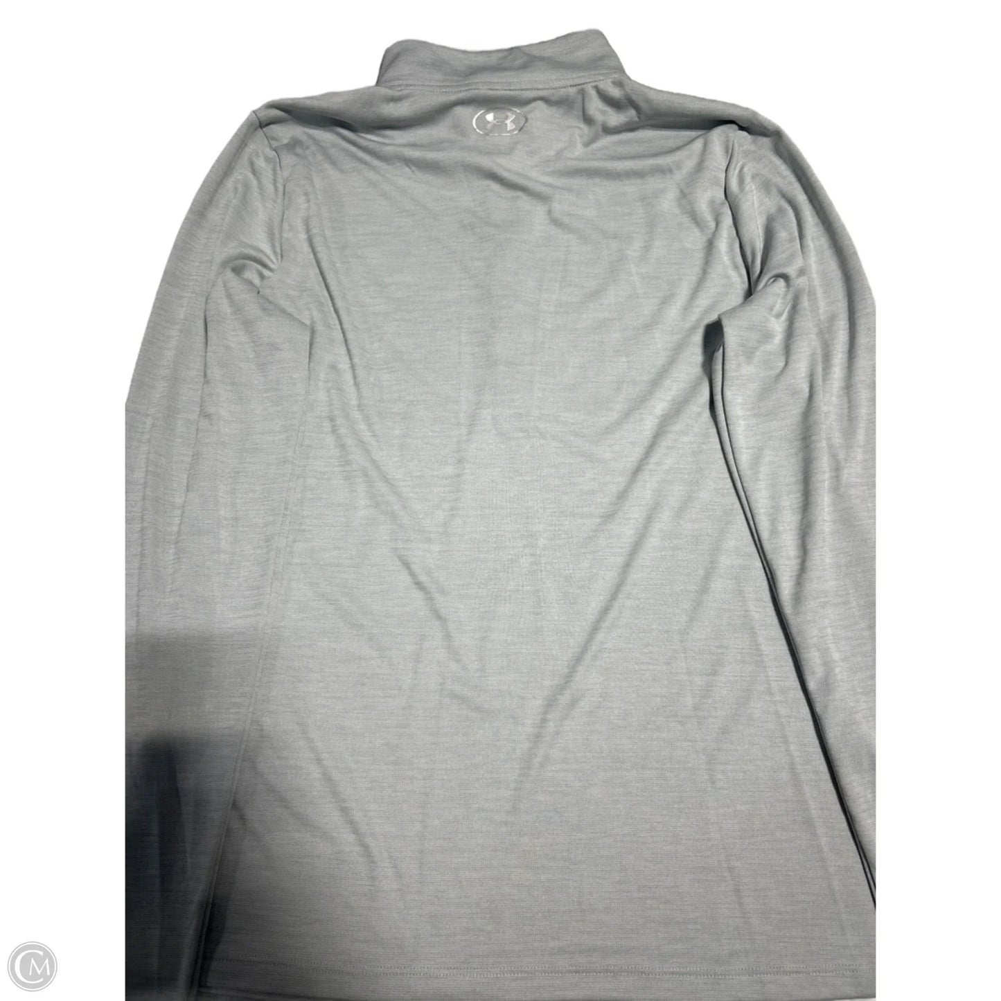 Athletic Top Long Sleeve Collar By Under Armour In Grey, Size: M