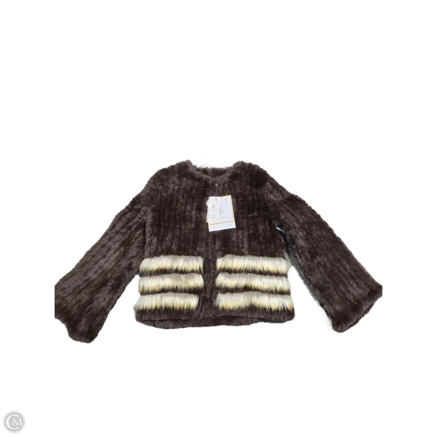 Coat Faux Fur & Sherpa By Cma In Brown, Size: S