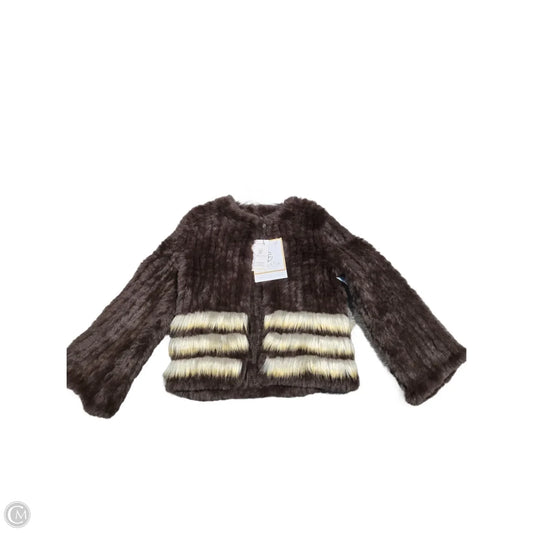 Coat Faux Fur & Sherpa By Cma In Brown, Size: S