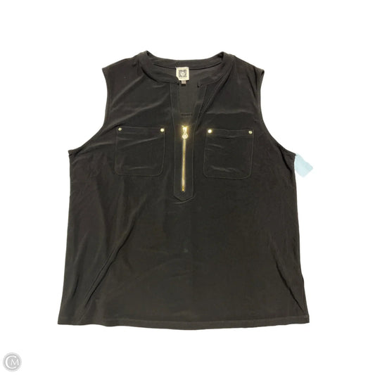 Top Sleeveless By Anne Klein In Black, Size: 1x