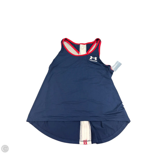 Athletic Tank Top By Under Armour In Blue Red & White, Size: M