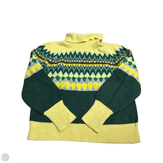 Sweater By Loft In Green & Yellow, Size: M