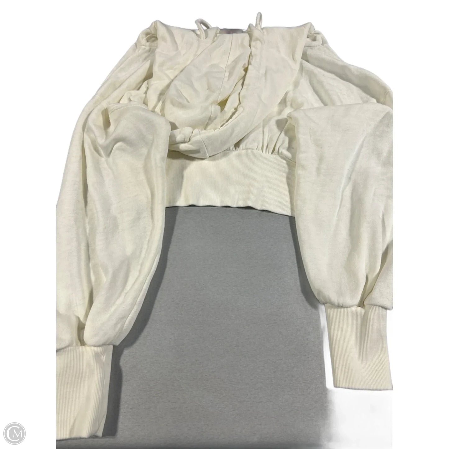 Athletic Sweatshirt Hoodie By Free People In White, Size: L