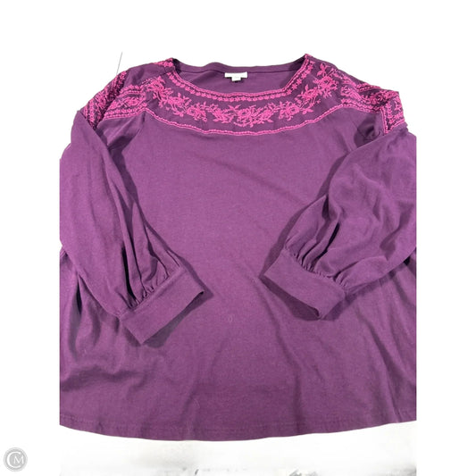 Top Long Sleeve By J. Jill In Purple, Size: Xl
