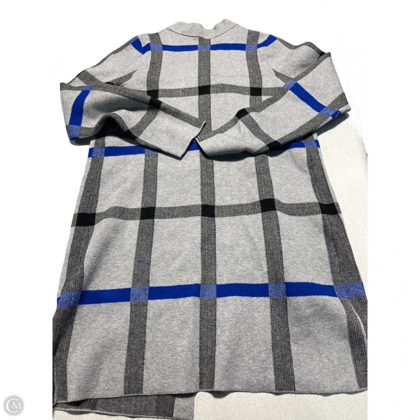 Cardigan By Tahari In Blue & Grey, Size: L