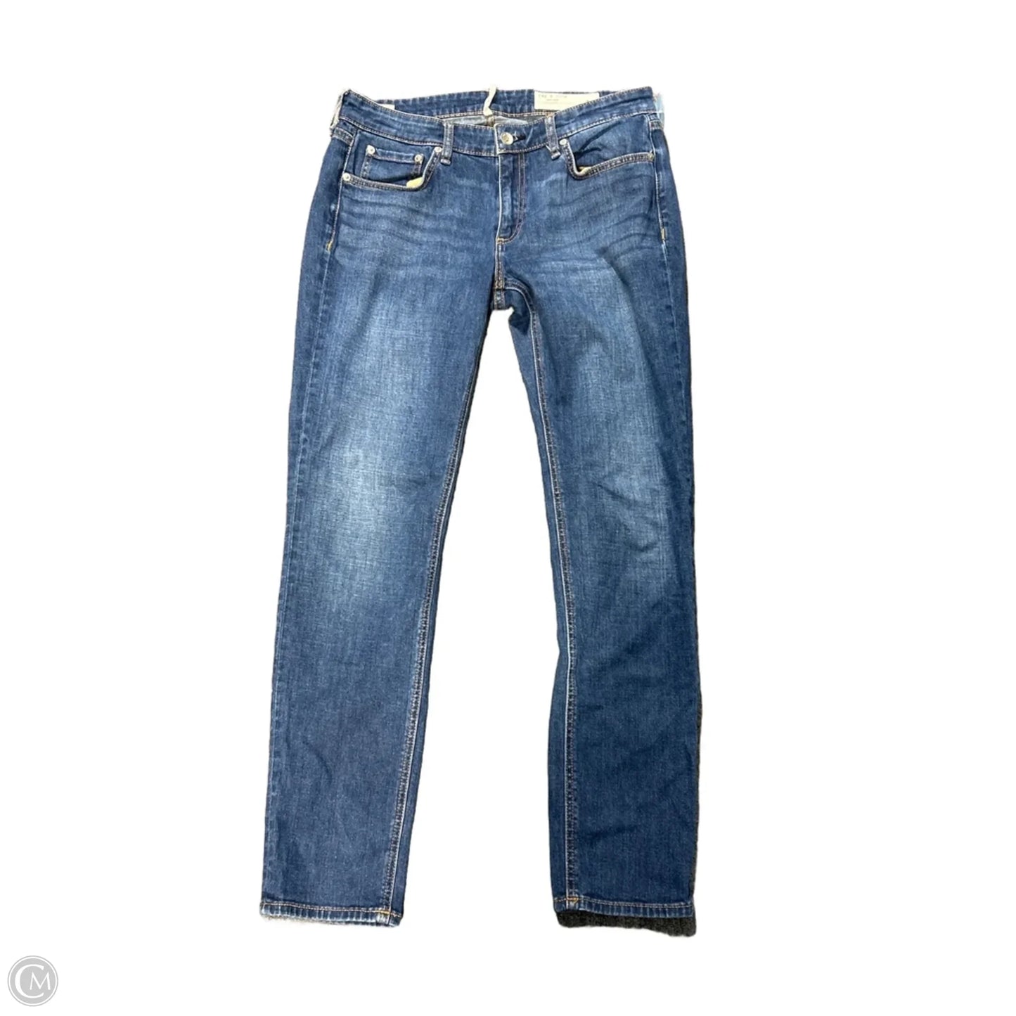 Jeans Straight By Rag And Bone In Blue Denim, Size: 8