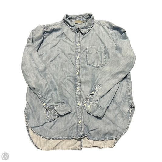 Top Long Sleeve By Athleta In Blue Denim, Size: L