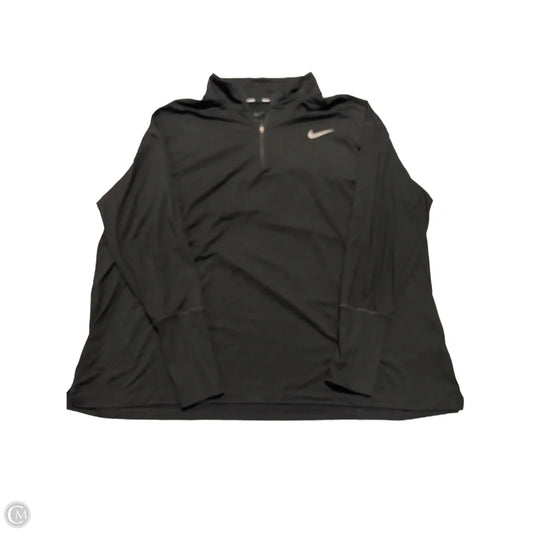 Athletic Top Long Sleeve Collar By Nike In Black, Size: 2x