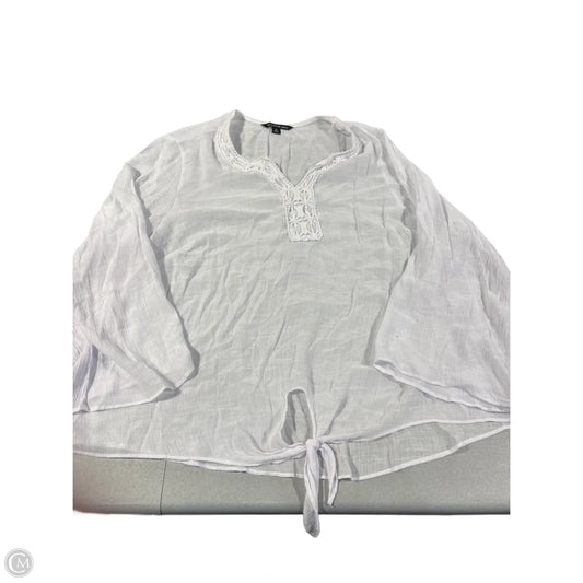Top 3/4 Sleeve By Zac And Rachel In White, Size: 2x