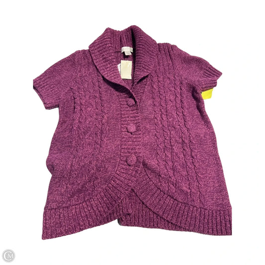 Sweater Cardigan By Christopher And Banks In Purple, Size: M