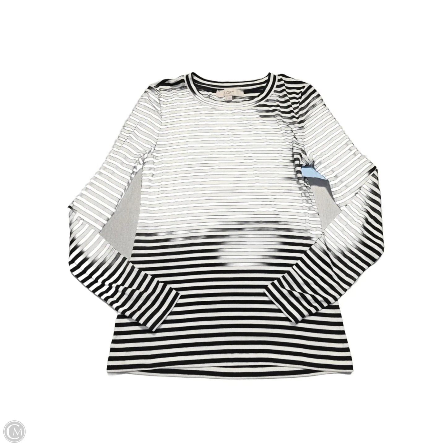 Top Long Sleeve By Loft In Striped Pattern, Size: M