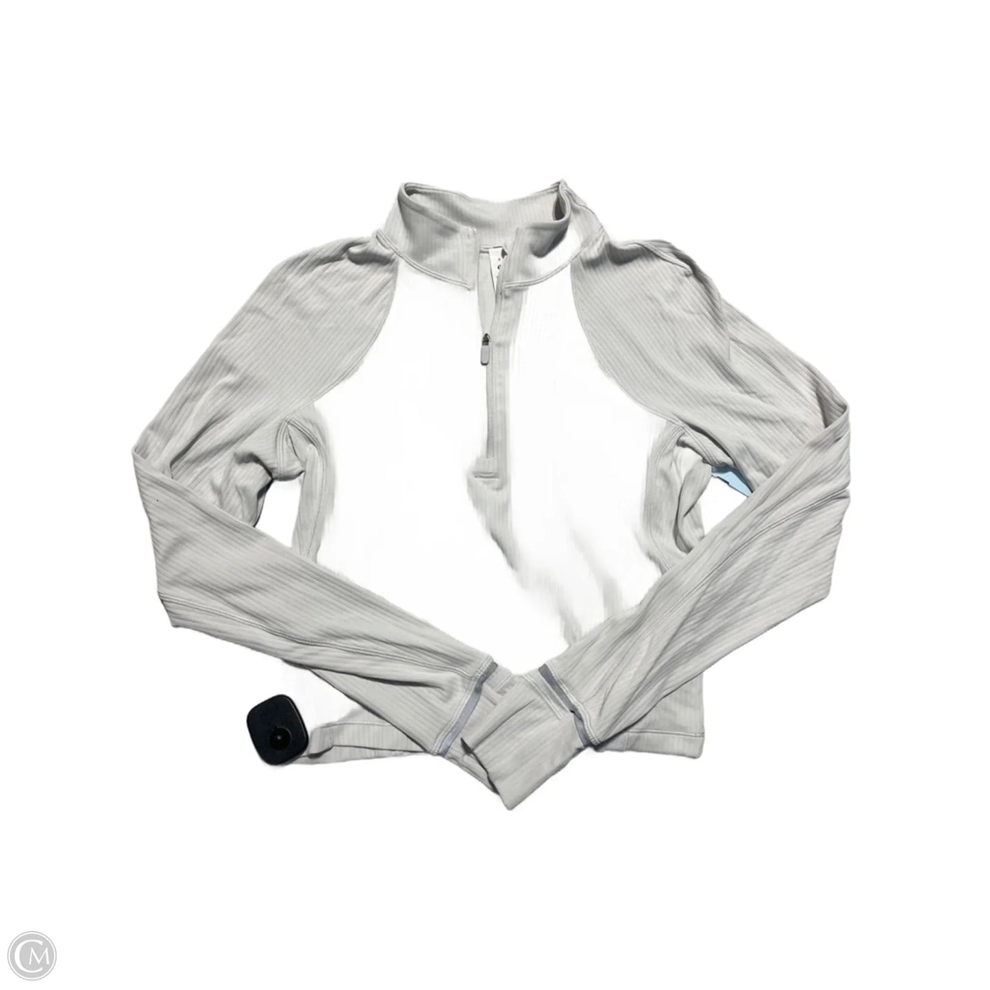 Athletic Top Long Sleeve Collar By Lululemon In White, Size: 8