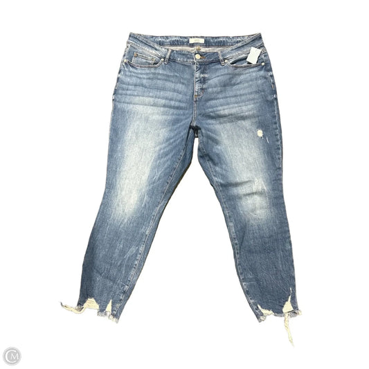 Jeans Skinny By Loft In Blue Denim, Size: 16