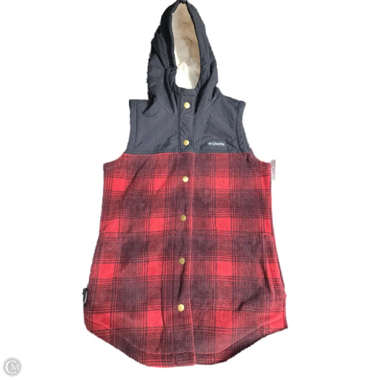 Vest Fleece By Columbia In Red & Silver, Size: M
