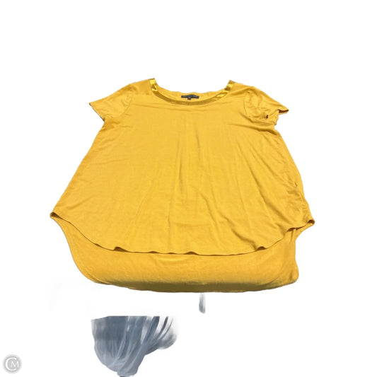 Top Short Sleeve By Joan Vass In Yellow, Size: Xl
