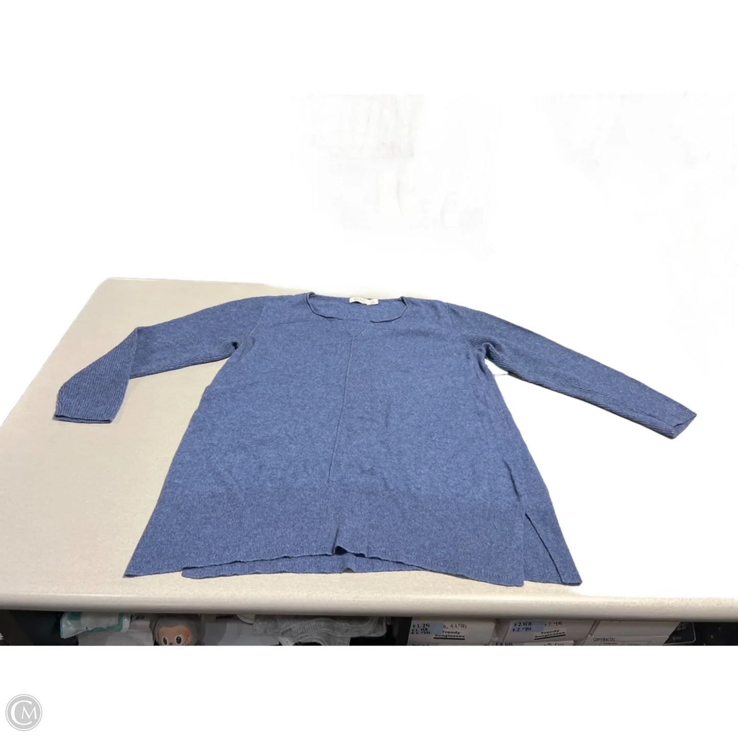 Top Long Sleeve By Cmc In Blue, Size: L