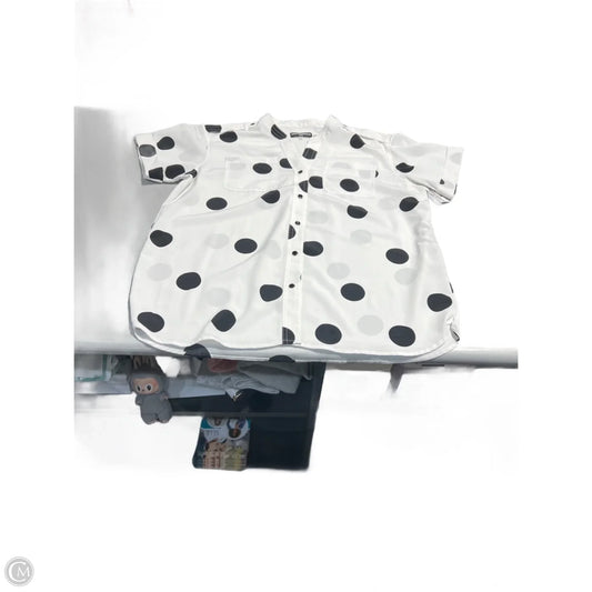 Top Short Sleeve Designer By Karl Lagerfeld In Polkadot Pattern, Size: L
