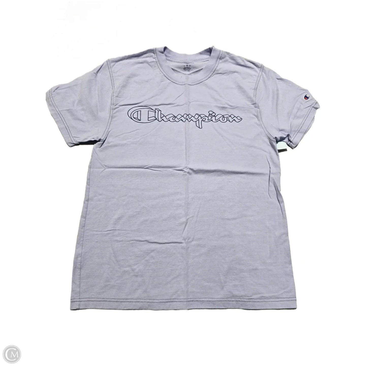 Top Short Sleeve By Champion In Purple, Size: L