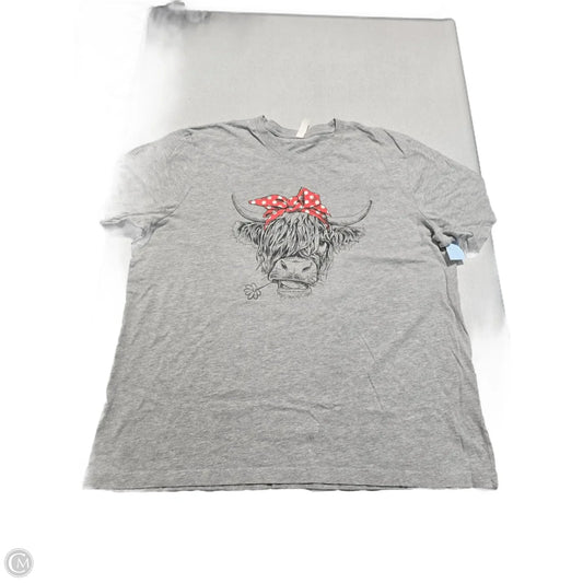 Top Short Sleeve By Canvas In Grey, Size: Xl