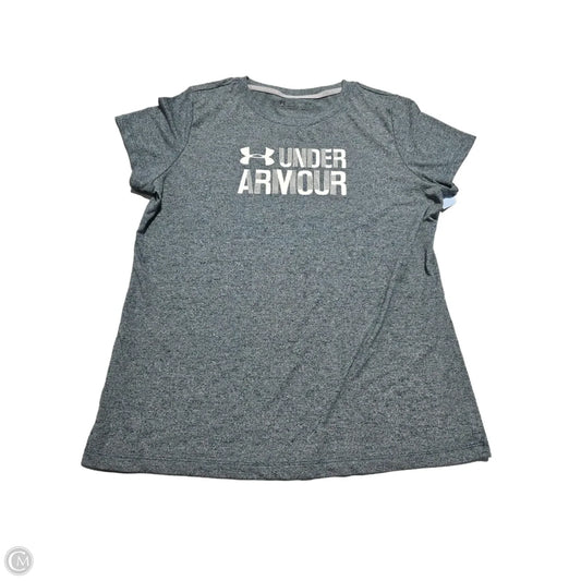 Athletic Top Short Sleeve By Under Armour In Green, Size: L