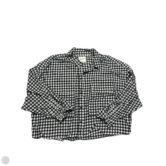 Top Long Sleeve By Abercrombie And Fitch In Checkered Pattern, Size: L