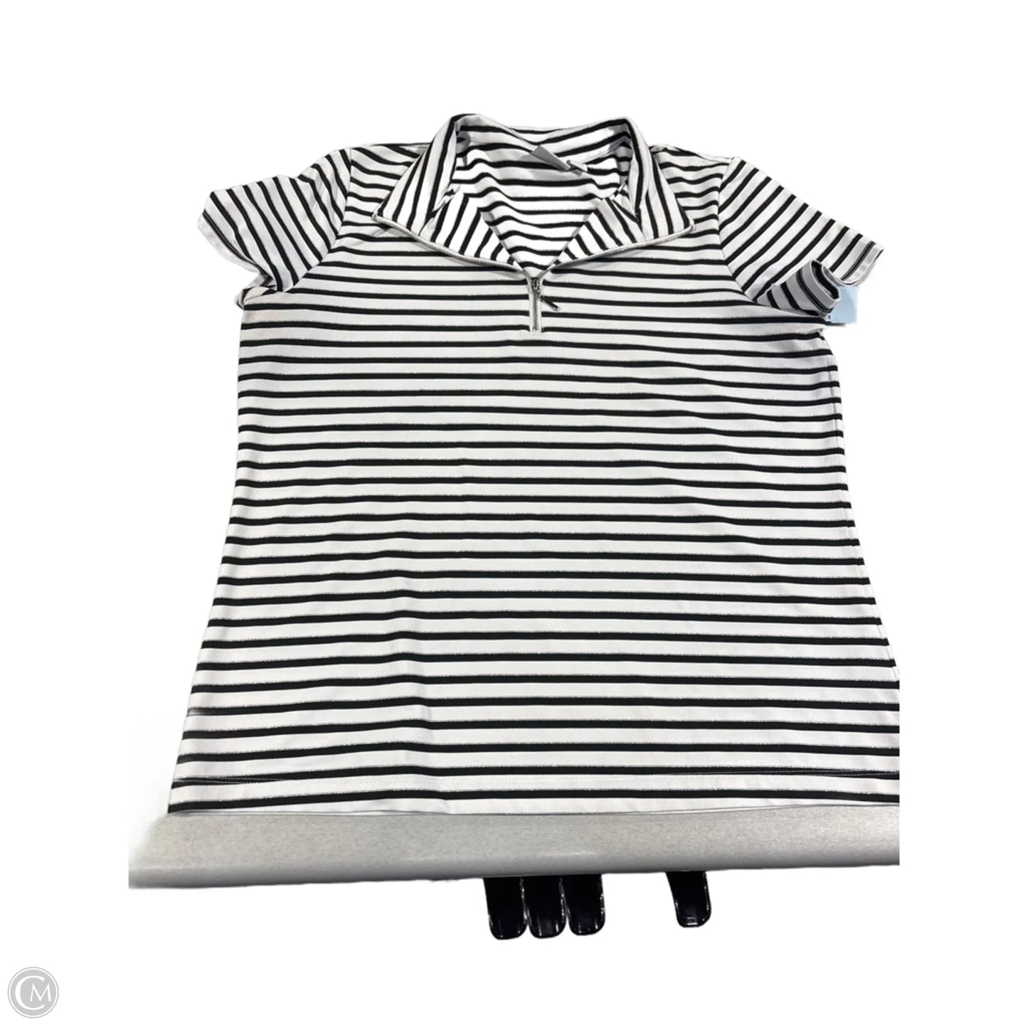 Top Short Sleeve By Chicos In Striped Pattern, Size: L