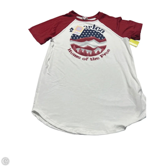 Top 3/4 Sleeve By Lularoe In White, Size: S