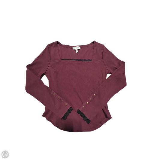 Top Long Sleeve By Jessica Simpson In Maroon, Size: S