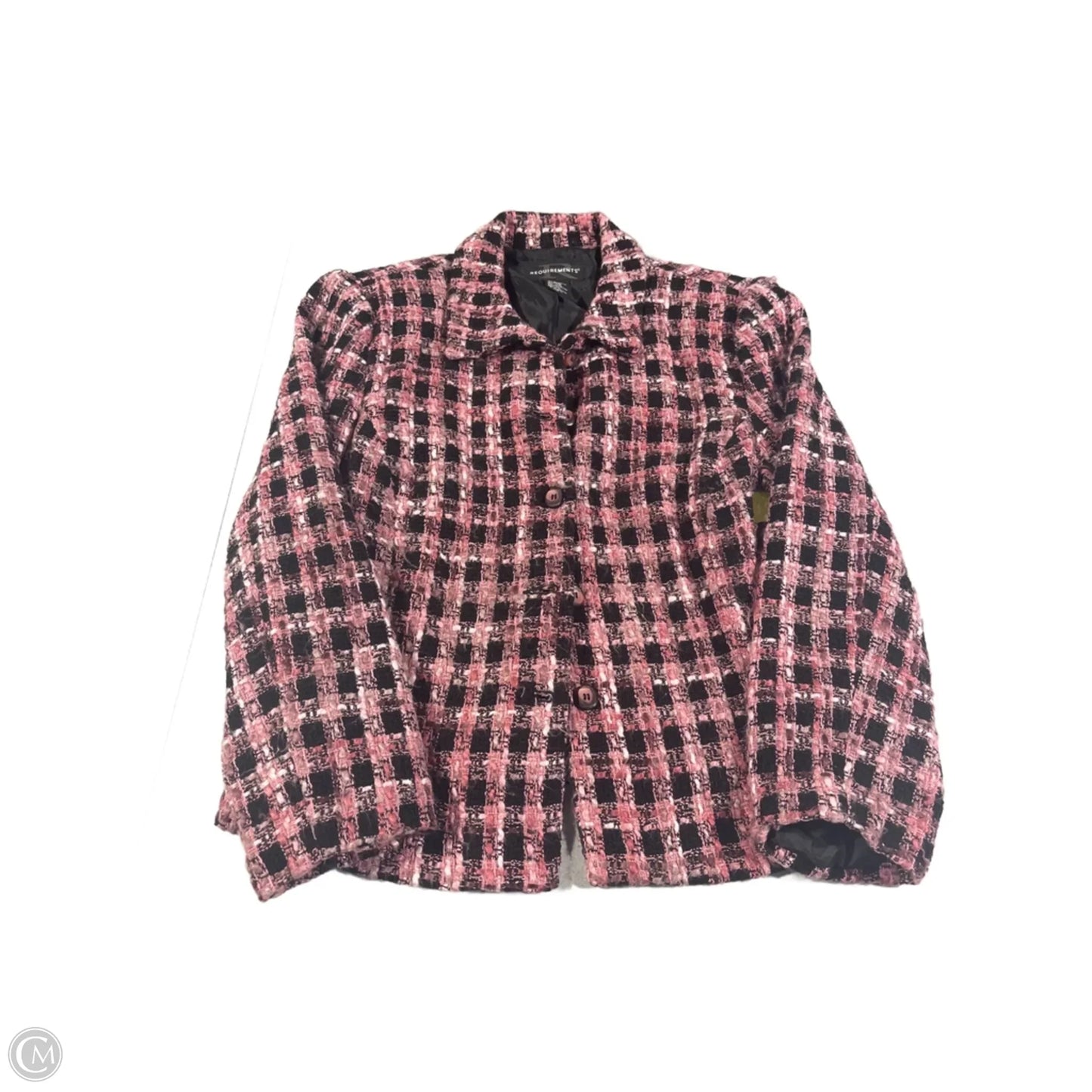 Blazer By Requirements In Black & Pink, Size: L