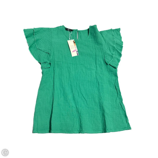 Top Short Sleeve By Cmc In Green, Size: M