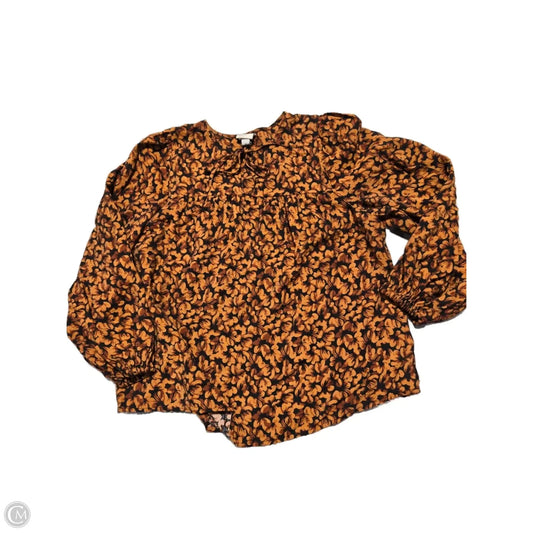 Top Long Sleeve By A New Day In Black & Orange, Size: S