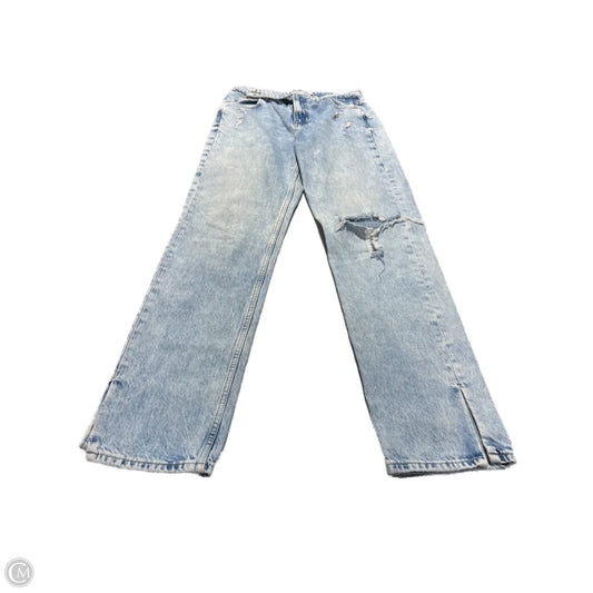 Jeans Straight By Zara In Blue Denim, Size: 4